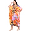 image:imageGypsie Blu Women Plus Size Kaftan Dress Beach Cover Up Maxi Dresses for Women VNeck Kimono Sleeve 1X3XBright Orange