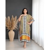 image:imageGypsie Blu Women Plus Size Kaftan Dress Beach Cover Up Maxi Dresses for Women VNeck Kimono Sleeve 1X3XBrown  Grey