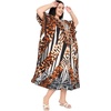 image:imageGypsie Blu Women Plus Size Kaftan Dress Beach Cover Up Maxi Dresses for Women VNeck Kimono Sleeve 1X3XBrown