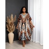 image:imageGypsie Blu Women Plus Size Kaftan Dress Beach Cover Up Maxi Dresses for Women VNeck Kimono Sleeve 1X3XBrown