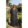 image:imageGypsie Blu Women Plus Size Kaftan Dress Beach Cover Up Maxi Dresses for Women VNeck Kimono Sleeve 1X3XDark Navy Blue