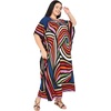 image:imageGypsie Blu Women Plus Size Kaftan Dress Beach Cover Up Maxi Dresses for Women VNeck Kimono Sleeve 1X3XDeep Blue