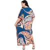 image:imageGypsie Blu Women Plus Size Kaftan Dress Beach Cover Up Maxi Dresses for Women VNeck Kimono Sleeve 1X3XDeep Cobalt Blue