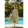 image:imageGypsie Blu Women Plus Size Kaftan Dress Beach Cover Up Maxi Dresses for Women VNeck Kimono Sleeve 1X3XGreen
