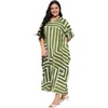 image:imageGypsie Blu Women Plus Size Kaftan Dress Beach Cover Up Maxi Dresses for Women VNeck Kimono Sleeve 1X3XGreen