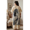 image:imageGypsie Blu Women Plus Size Kaftan Dress Beach Cover Up Maxi Dresses for Women VNeck Kimono Sleeve 1X3XLight Beige