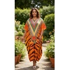 image:imageGypsie Blu Women Plus Size Kaftan Dress Beach Cover Up Maxi Dresses for Women VNeck Kimono Sleeve 1X3XMulti