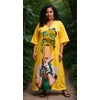 image:imageGypsie Blu Women Plus Size Kaftan Dress Beach Cover Up Maxi Dresses for Women VNeck Kimono Sleeve 1X3XMustard Yellow