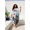 image:imageGypsie Blu Women Plus Size Kaftan Dress Beach Cover Up Maxi Dresses for Women VNeck Kimono Sleeve 1X3XOffwhite