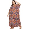 image:imageGypsie Blu Women Plus Size Kaftan Dress Beach Cover Up Maxi Dresses for Women VNeck Kimono Sleeve 1X3XOrange  Purple