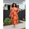 image:imageGypsie Blu Women Plus Size Kaftan Dress Beach Cover Up Maxi Dresses for Women VNeck Kimono Sleeve 1X3XOrange