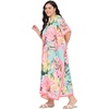 image:imageGypsie Blu Women Plus Size Kaftan Dress Beach Cover Up Maxi Dresses for Women VNeck Kimono Sleeve 1X3XPink
