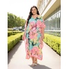 image:imageGypsie Blu Women Plus Size Kaftan Dress Beach Cover Up Maxi Dresses for Women VNeck Kimono Sleeve 1X3XPink