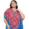 image:imageGypsie Blu Women Plus Size Kaftan Dress Beach Cover Up Maxi Dresses for Women VNeck Kimono Sleeve 1X3XRed  Blue