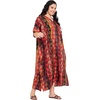 image:imageGypsie Blu Women Plus Size Kaftan Dress Beach Cover Up Maxi Dresses for Women VNeck Kimono Sleeve 1X3XRed