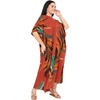 image:imageGypsie Blu Women Plus Size Kaftan Dress Beach Cover Up Maxi Dresses for Women VNeck Kimono Sleeve 1X3XReddishbrown