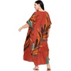 image:imageGypsie Blu Women Plus Size Kaftan Dress Beach Cover Up Maxi Dresses for Women VNeck Kimono Sleeve 1X3XReddishbrown