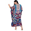 image:imageGypsie Blu Women Plus Size Kaftan Dress Beach Cover Up Maxi Dresses for Women VNeck Kimono Sleeve 1X3XRoyal Blue Floral Print