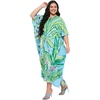 image:imageGypsie Blu Women Plus Size Kaftan Dress Beach Cover Up Maxi Dresses for Women VNeck Kimono Sleeve 1X3XSky Blue and Green