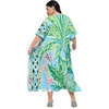 image:imageGypsie Blu Women Plus Size Kaftan Dress Beach Cover Up Maxi Dresses for Women VNeck Kimono Sleeve 1X3XSky Blue and Green
