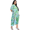 image:imageGypsie Blu Women Plus Size Kaftan Dress Beach Cover Up Maxi Dresses for Women VNeck Kimono Sleeve 1X3XSky Blue and Green