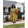 image:imageGypsie Blu Women Plus Size Kaftan Dress Beach Cover Up Maxi Dresses for Women VNeck Kimono Sleeve 1X3XSunflower Yellow