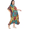 image:imageGypsie Blu Women Plus Size Kaftan Dress Beach Cover Up Maxi Dresses for Women VNeck Kimono Sleeve 1X3XTurquoise