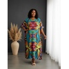 image:imageGypsie Blu Women Plus Size Kaftan Dress Beach Cover Up Maxi Dresses for Women VNeck Kimono Sleeve 1X3XTurquoise