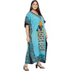 image:imageGypsie Blu Women Plus Size Kaftan Dress Beach Cover Up Maxi Dresses for Women VNeck Kimono Sleeve 1X3XTurquoise Blue