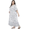 image:imageGypsie Blu Women Plus Size Kaftan Dress Beach Cover Up Maxi Dresses for Women VNeck Kimono Sleeve 1X3XWhite Floral