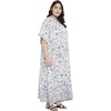 image:imageGypsie Blu Women Plus Size Kaftan Dress Beach Cover Up Maxi Dresses for Women VNeck Kimono Sleeve 1X3XWhite Floral