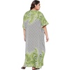 image:imageGypsie Blu Women Plus Size Kaftan Dress Beach Cover Up Maxi Dresses for Women VNeck Kimono Sleeve 1X3XWhite Palm Leaf