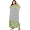 image:imageGypsie Blu Women Plus Size Kaftan Dress Beach Cover Up Maxi Dresses for Women VNeck Kimono Sleeve 1X3XWhite Palm Leaf