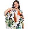 image:imageGypsie Blu Women Plus Size Kaftan Dress Beach Cover Up Maxi Dresses for Women VNeck Kimono Sleeve 1X3XWhite Tropical Leaf