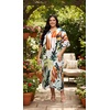 image:imageGypsie Blu Women Plus Size Kaftan Dress Beach Cover Up Maxi Dresses for Women VNeck Kimono Sleeve 1X3XWhite Tropical Leaf