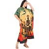 image:imageGypsie Blu Women Plus Size Kaftan Dress Beach Cover Up Maxi Dresses for Women VNeck Kimono Sleeve 1X3XYellow  Orange