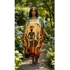 image:imageGypsie Blu Women Plus Size Kaftan Dress Beach Cover Up Maxi Dresses for Women VNeck Kimono Sleeve 1X3XYellow  Orange