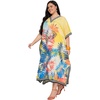 image:imageGypsie Blu Women Plus Size Kaftan Dress Beach Cover Up Maxi Dresses for Women VNeck Kimono Sleeve 1X3XYellow