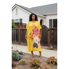 image:imageGypsie Blu Women Plus Size Kaftan Dress Beach Cover Up Maxi Dresses for Women VNeck Kimono Sleeve 1X3XYellow Flower Print