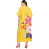 image:imageGypsie Blu Women Plus Size Kaftan Dress Beach Cover Up Maxi Dresses for Women VNeck Kimono Sleeve 1X3XYellow Flower Print