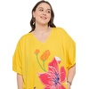 image:imageGypsie Blu Women Plus Size Kaftan Dress Beach Cover Up Maxi Dresses for Women VNeck Kimono Sleeve 1X3XYellow Flower Print