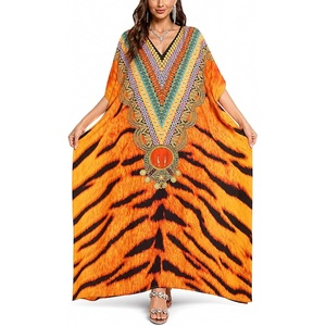 image:imageGypsie Blu Women Plus Size Kaftan Dress Beach Cover Up Maxi Dresses for Women VNeck Kimono Sleeve 1X3XMulti