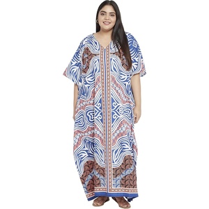 image:imageGypsie Blu Women Plus Size Kaftan Dress Beach Cover Up Maxi Dresses for Women VNeck Kimono Sleeve 1X3XRoyal Blue