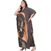 image:imageGypsie Blu Caftan Dresses for Women Polyester Plus Size Moo Moos Bathing Suit Cover Up Kaftan BeachDress Resort Lounge OutfitBlack Leaf Print Caftan