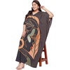 image:imageGypsie Blu Caftan Dresses for Women Polyester Plus Size Moo Moos Bathing Suit Cover Up Kaftan BeachDress Resort Lounge OutfitBlack Leaf Print Caftan