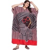 image:imageGypsie Blu Caftan Dresses for Women Polyester Plus Size Moo Moos Bathing Suit Cover Up Kaftan BeachDress Resort Lounge OutfitMulticolor Funky Lady Print