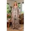 image:imageGypsie Blu Caftan Dress for Women Satin Silk Printed Plus Size  Moo Moo Dress Kimono Sleeve Maxi Gown PartiesBeige