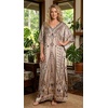 image:imageGypsie Blu Caftan Dress for Women Satin Silk Printed Plus Size  Moo Moo Dress Kimono Sleeve Maxi Gown PartiesBeige