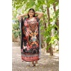 image:imageGypsie Blu Caftan Dress for Women Satin Silk Printed Plus Size  Moo Moo Dress Kimono Sleeve Maxi Gown PartiesBlack Ornate Floral