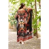image:imageGypsie Blu Caftan Dress for Women Satin Silk Printed Plus Size  Moo Moo Dress Kimono Sleeve Maxi Gown PartiesBlack Ornate Floral